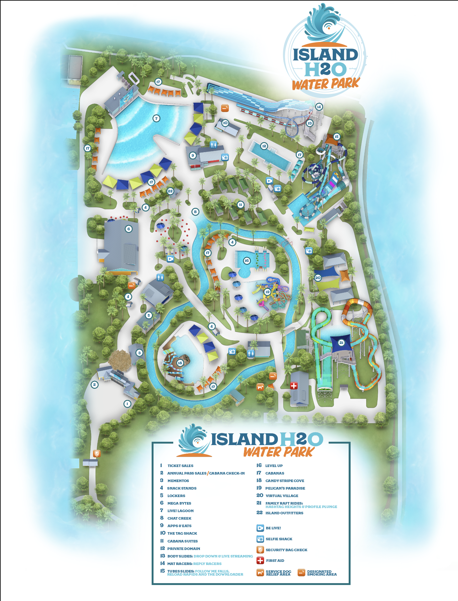 Island H2O Water Park Map Island H2O Water Park Map