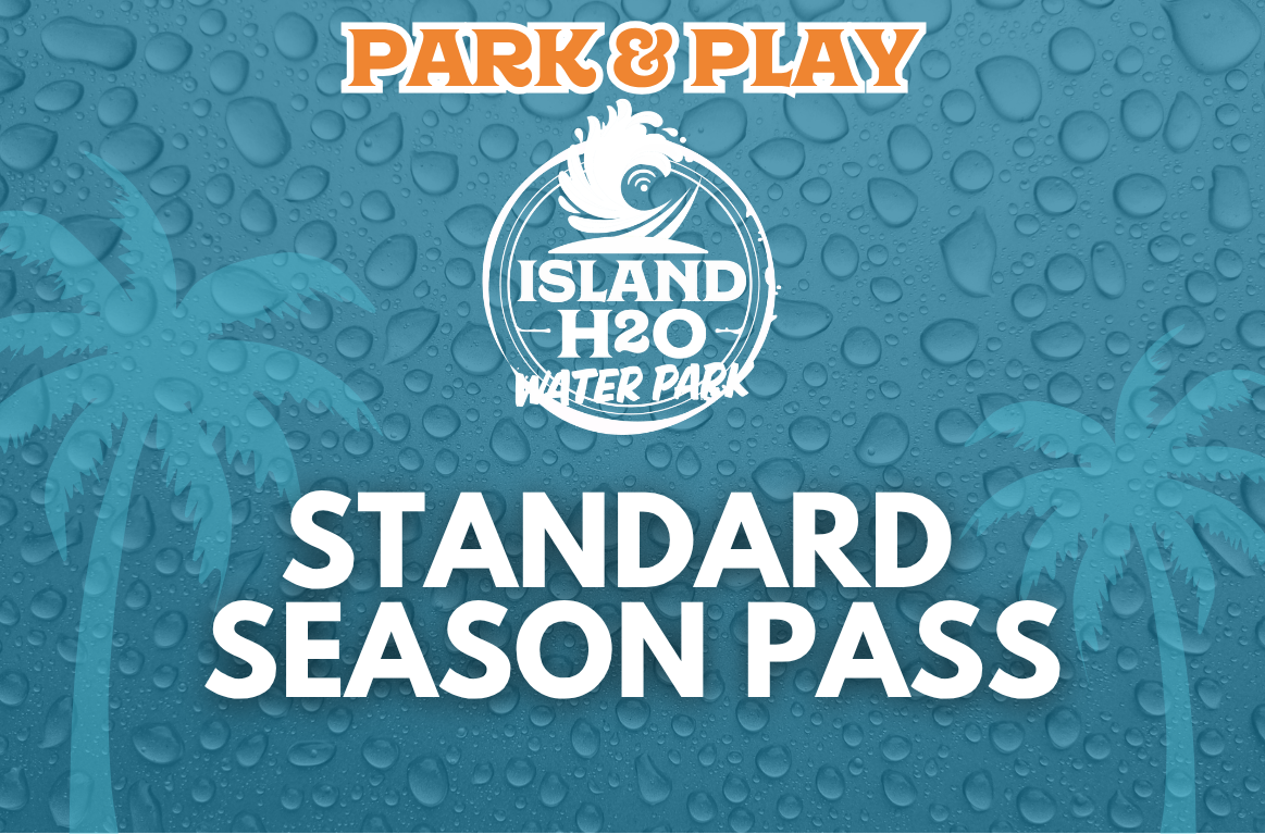 Island H2O Water Park Season Pass Cards (2) Girl floating in the lazy river